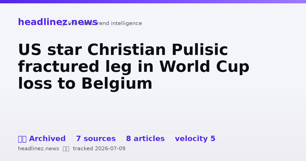Visual summary for US star Christian Pulisic fractured leg in World Cup loss to Belgium
