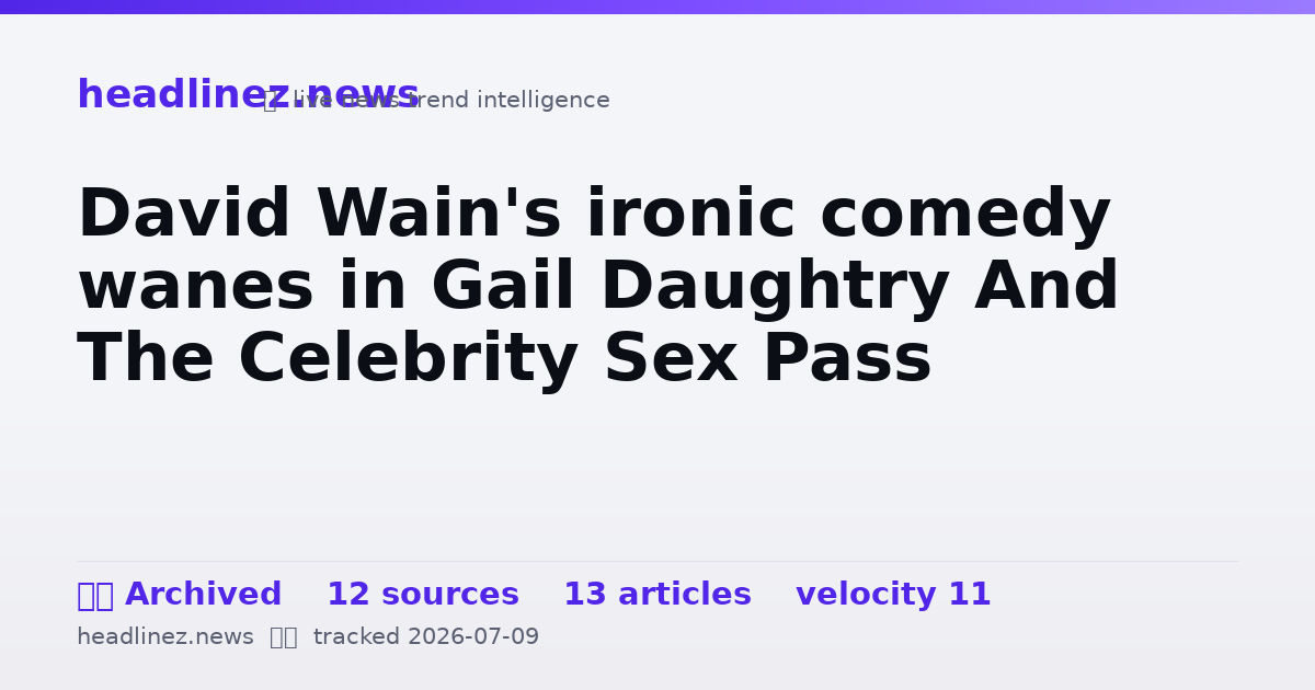 Visual summary for David Wain's ironic comedy wanes in Gail Daughtry And The Celebrity Sex Pass