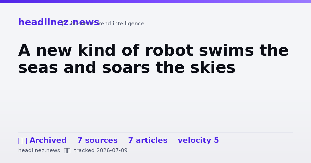 Visual summary for A new kind of robot swims the seas and soars the skies