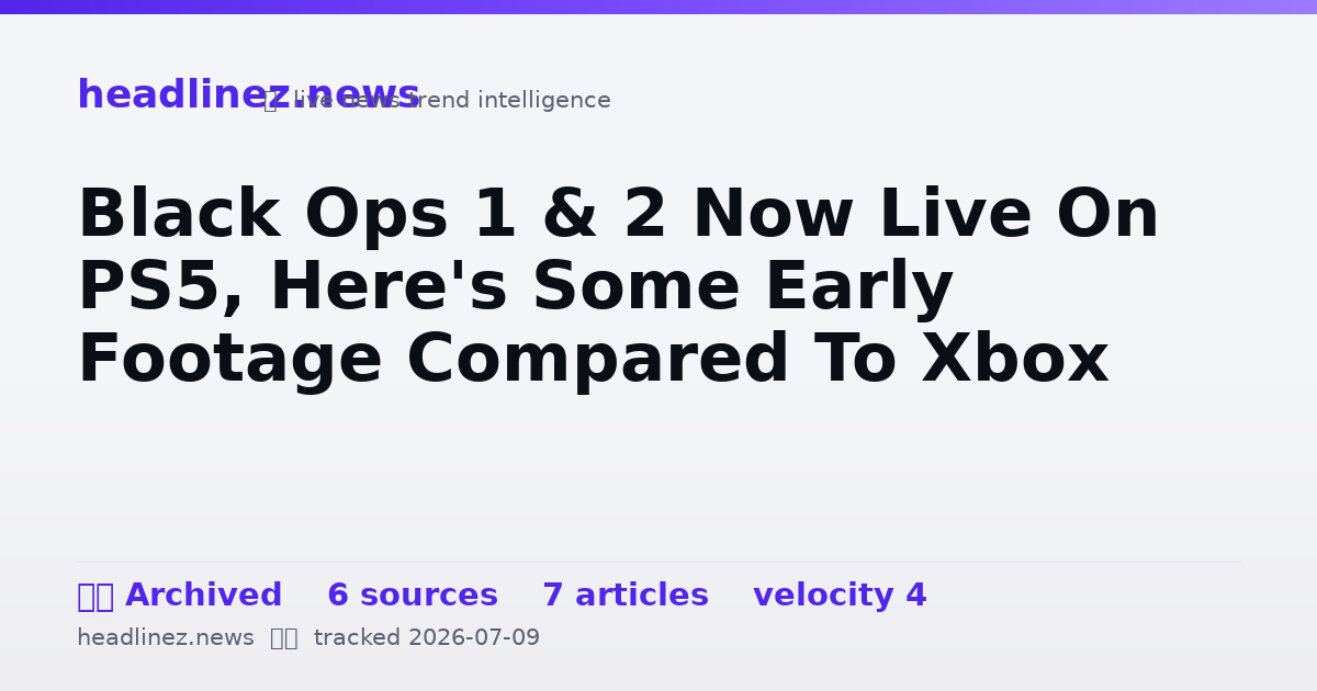 Visual summary for Black Ops 1 & 2 Now Live On PS5, Here's Some Early Footage Compared To Xbox