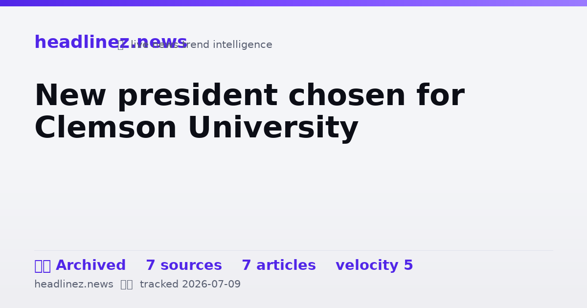 Visual summary for New president chosen for Clemson University