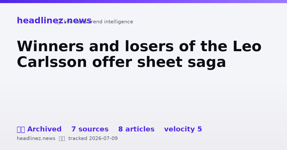 Visual summary for Winners and losers of the Leo Carlsson offer sheet saga
