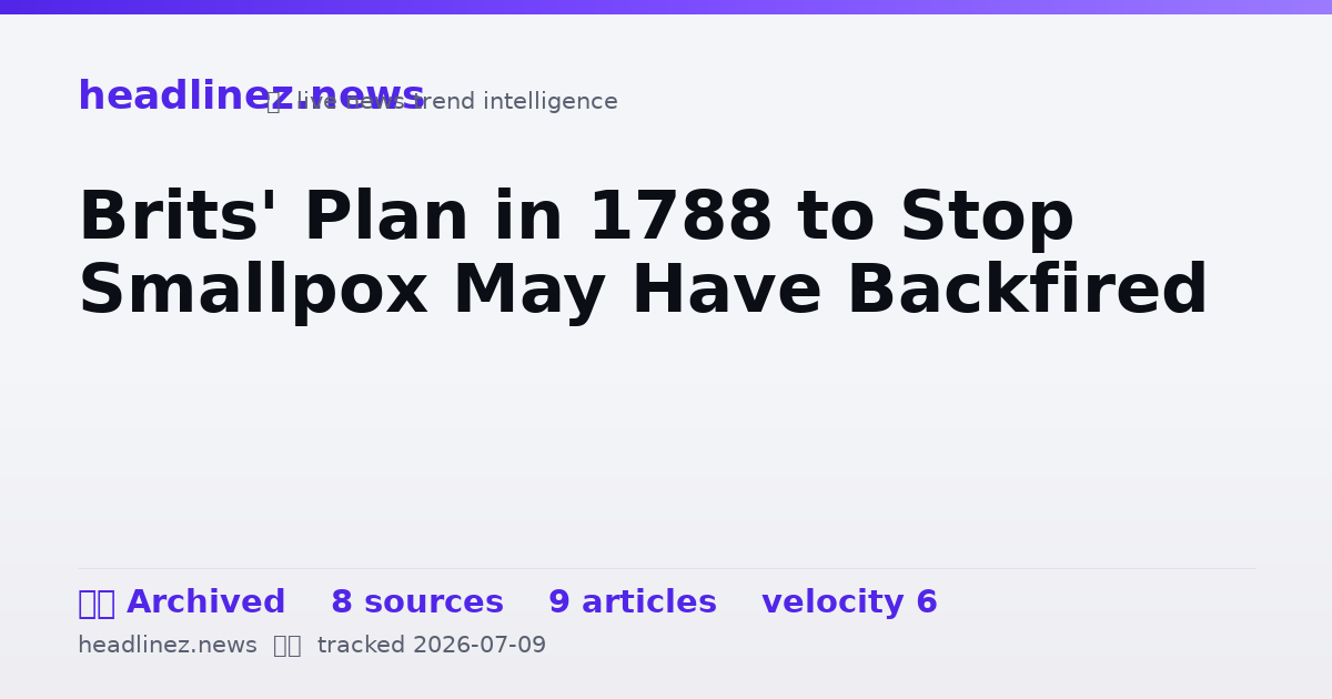 Visual summary for Brits' Plan in 1788 to Stop Smallpox May Have Backfired