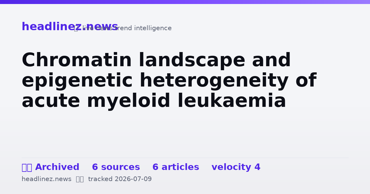 Visual summary for Chromatin landscape and epigenetic heterogeneity of acute myeloid leukaemia