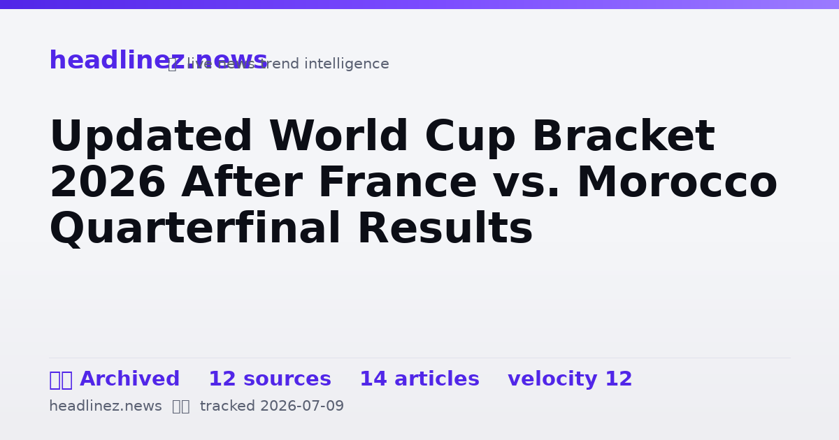 Visual summary for Updated World Cup Bracket 2026 After France vs. Morocco Quarterfinal Results