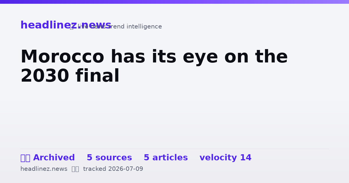 Visual summary for Morocco has its eye on the 2030 final