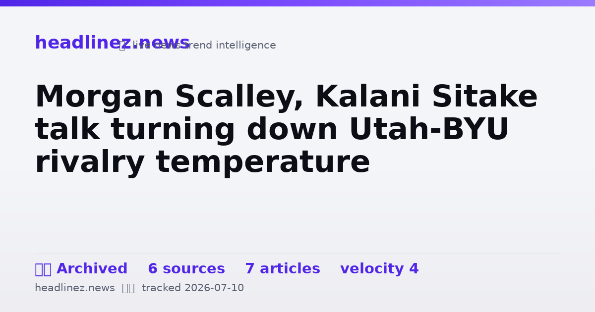 Visual summary for Morgan Scalley, Kalani Sitake talk turning down Utah-BYU rivalry temperature