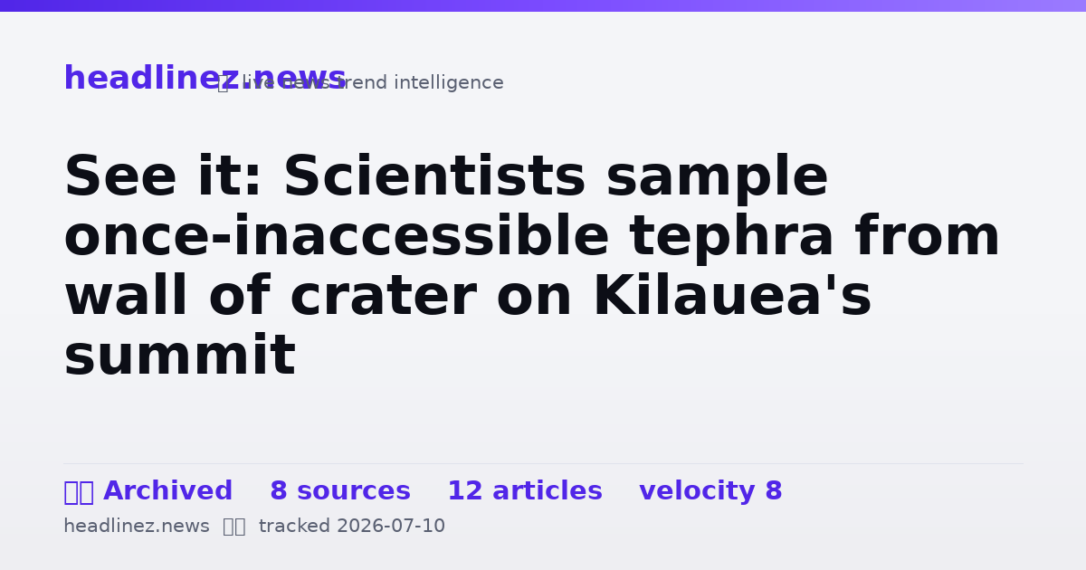 Visual summary for See it: Scientists sample once-inaccessible tephra from wall of crater on Kilauea's summit