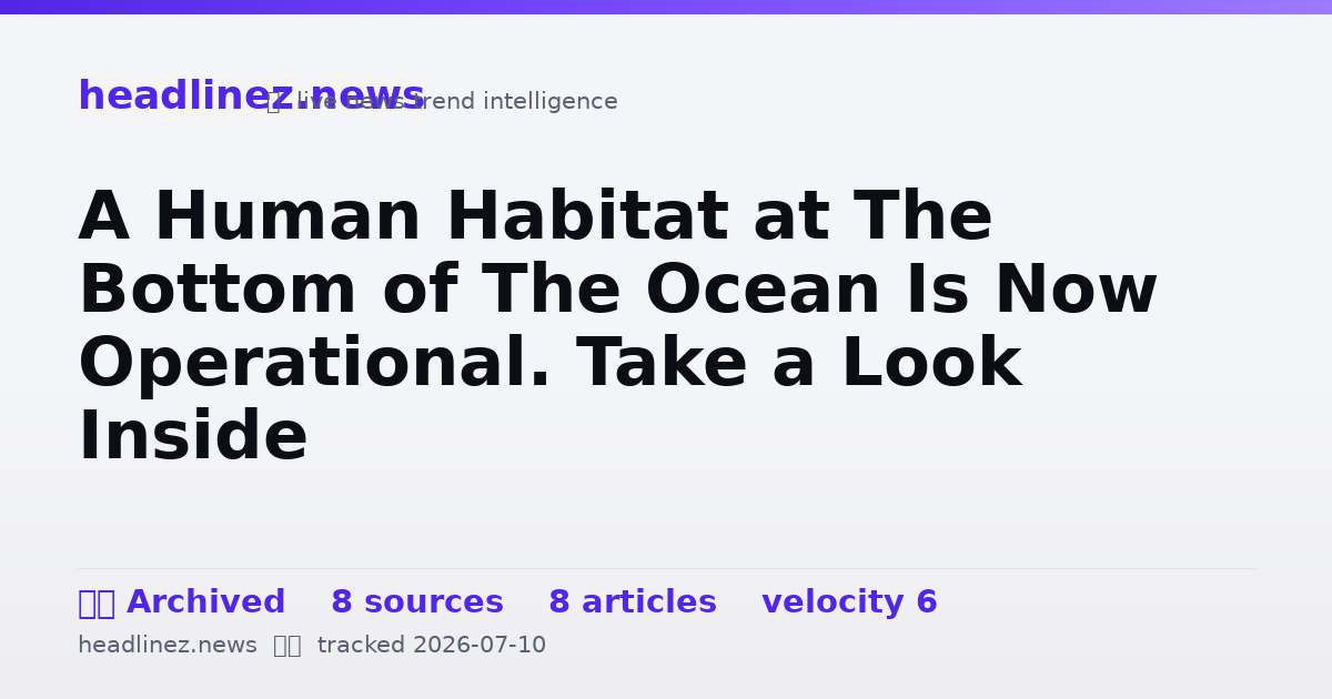 Visual summary for A Human Habitat at The Bottom of The Ocean Is Now Operational. Take a Look Inside