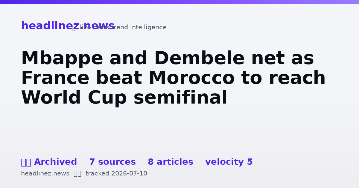 Visual summary for Mbappe and Dembele net as France beat Morocco to reach World Cup semifinal