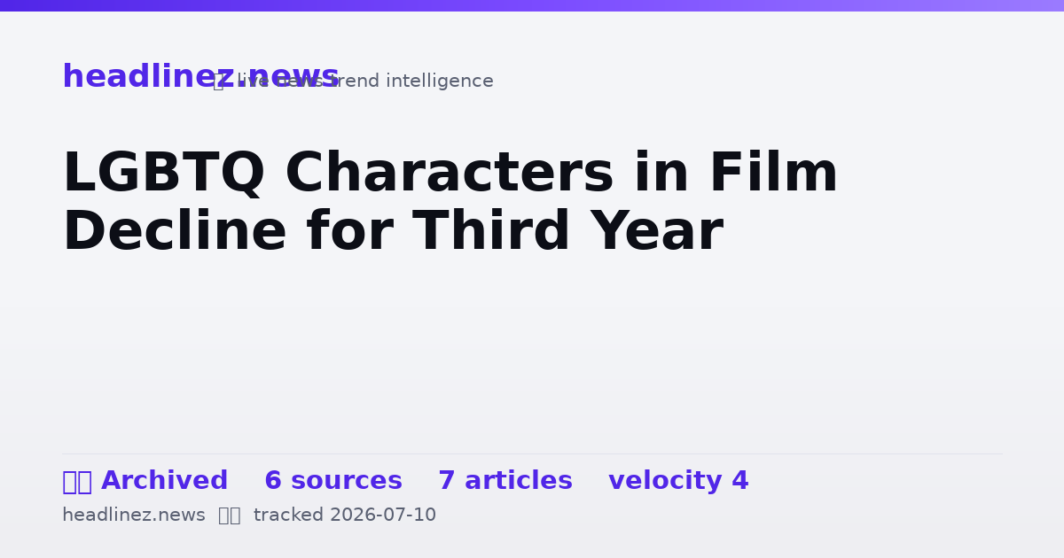 Visual summary for LGBTQ Characters in Film Decline for Third Year