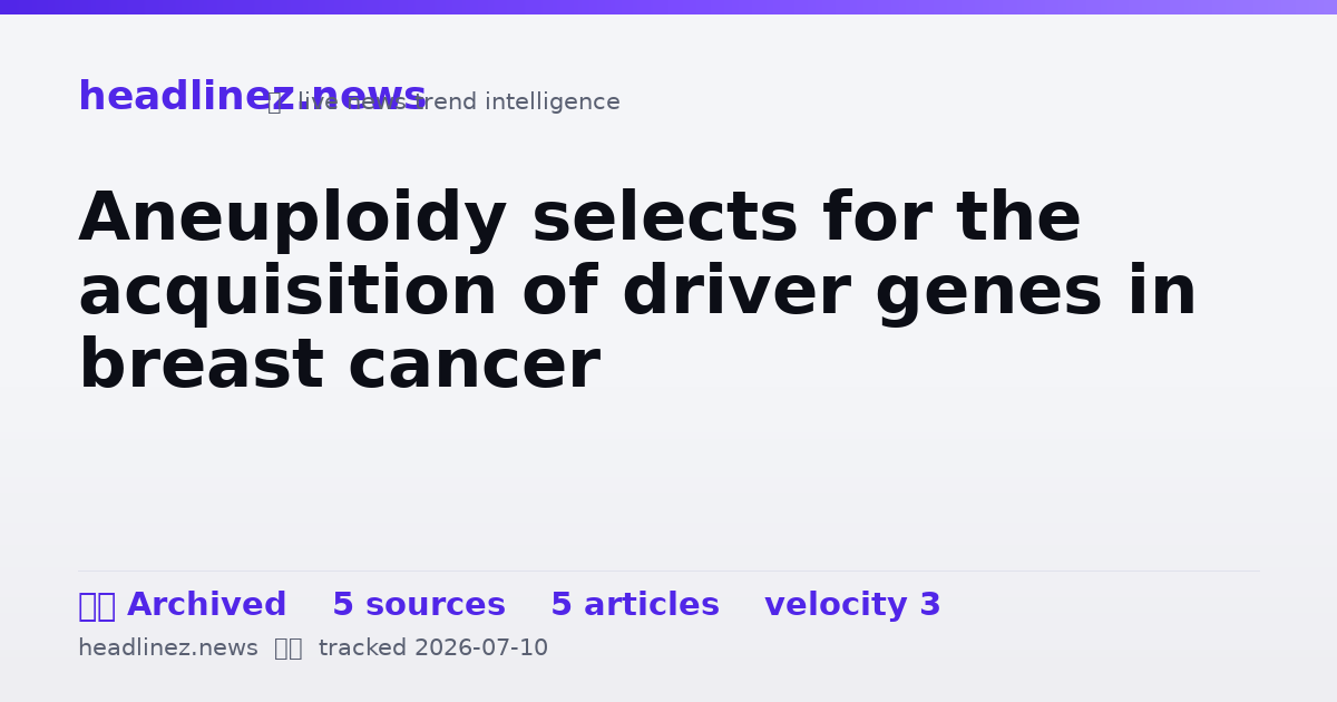 Visual summary for Aneuploidy selects for the acquisition of driver genes in breast cancer
