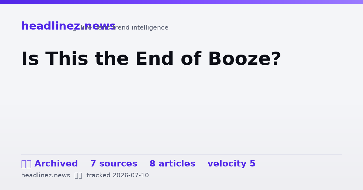 Visual summary for Is This the End of Booze?