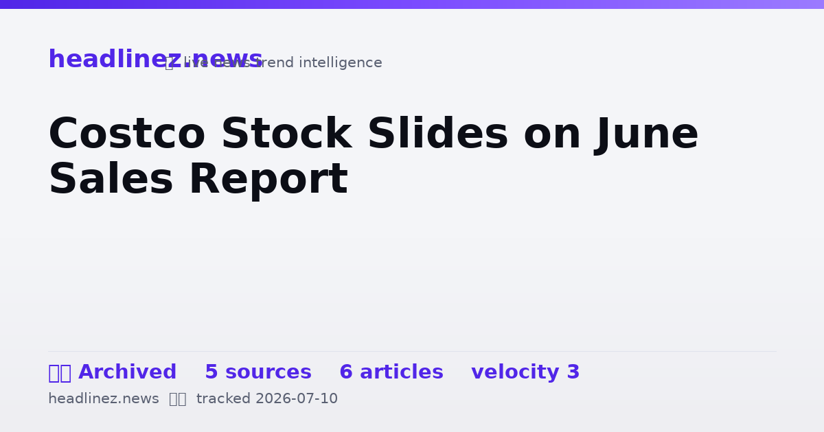Visual summary for Costco Stock Slides on June Sales Report