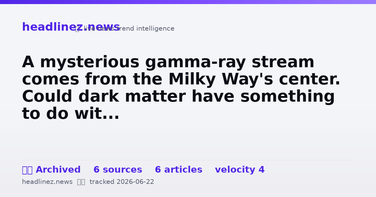 Visual summary for A mysterious gamma-ray stream comes from the Milky Way's center. Could dark matter have something to do wit...
