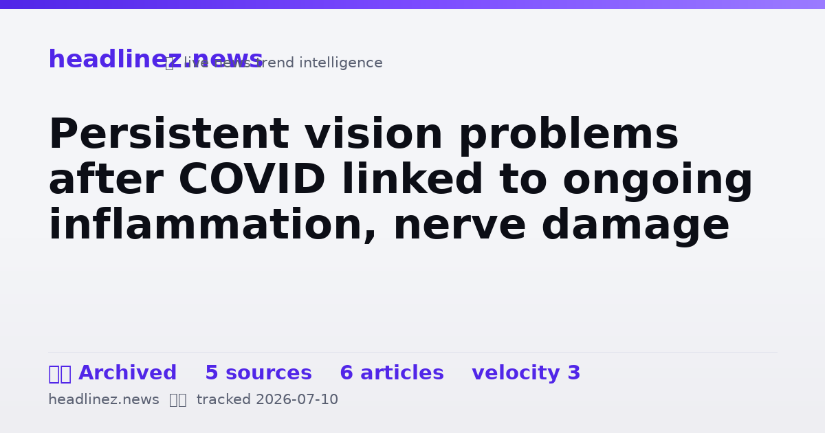 Visual summary for Persistent vision problems after COVID linked to ongoing inflammation, nerve damage