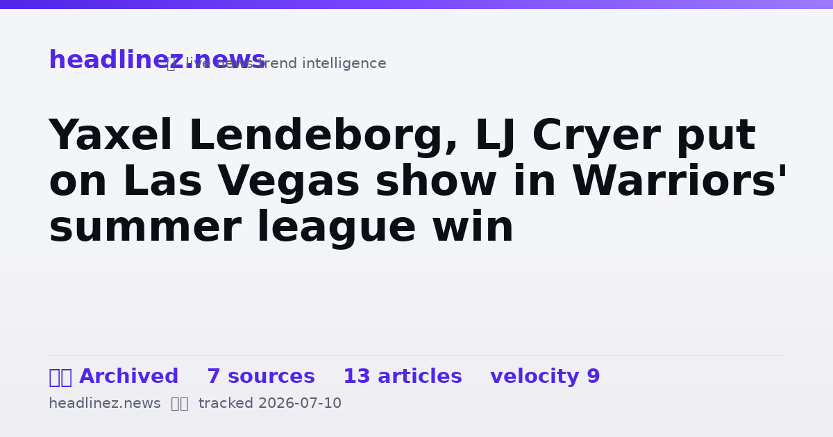 Visual summary for Yaxel Lendeborg, LJ Cryer put on Las Vegas show in Warriors' summer league win