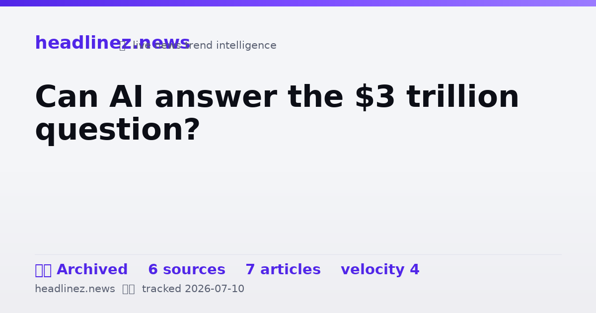 Visual summary for Can AI answer the $3 trillion question?