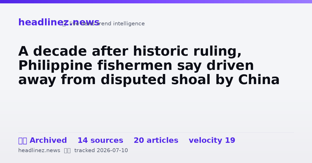 Visual summary for A decade after historic ruling, Philippine fishermen say driven away from disputed shoal by China