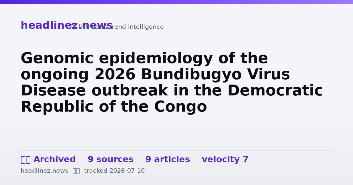 Visual summary for Genomic epidemiology of the ongoing 2026 Bundibugyo Virus Disease outbreak in the Democratic Republic of the Congo