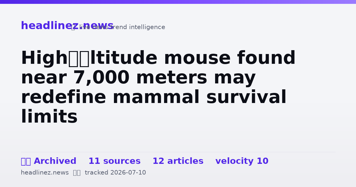 Visual summary for High‑altitude mouse found near 7,000 meters may redefine mammal survival limits